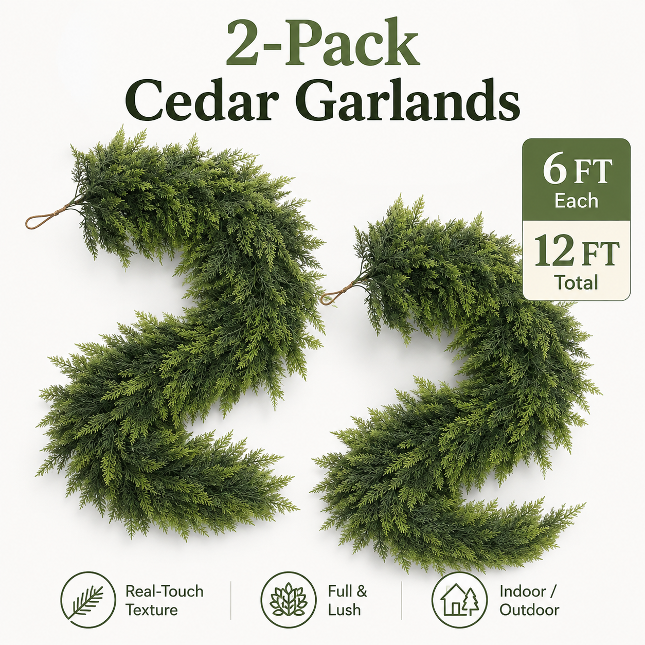 Northline™ 2-Pack Real Touch Cedar Garlands